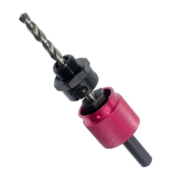 Rotate lock quick change hole saw arbor
